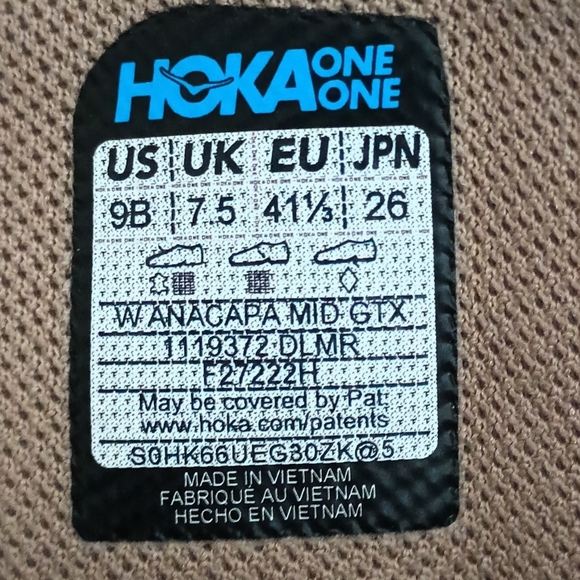 Hoka One Anacapa Gore-Tex Mid Vibram Hiking Boots Shoes Oxford Tan NEW - Picture 8 of 9